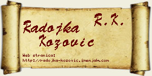 Radojka Kožović vizit kartica